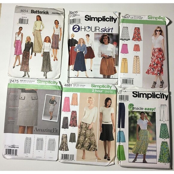 Sewing Patterns 6 Mixed Lot Women's Pant Skirts Size 16,18,20,22,24 New Uncut A5 - Picture 5 of 5
